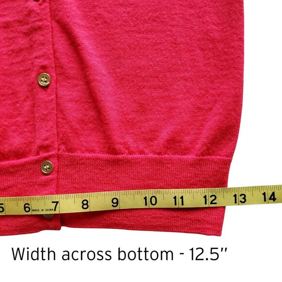J. Crew Merino Wool Bright Red Cardigan Sweater with Gold Tone Buttons Size XS - Picture 13 of 15